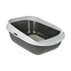AniOne Katzentoilette High Rim M Dunkelgrau