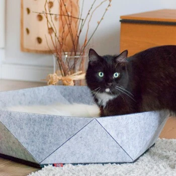 Canadian Cat Company Filz-Katzenkorb Zoey Hellgrau – Bild 4