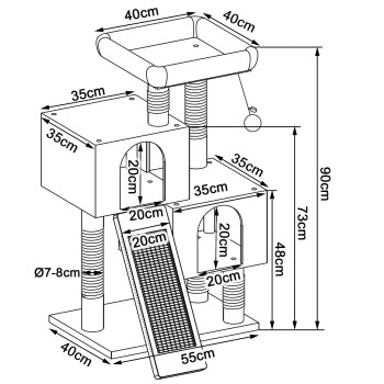 Lionto Kratzbaum 90 Cm Dunkelgrau – Bild 7
