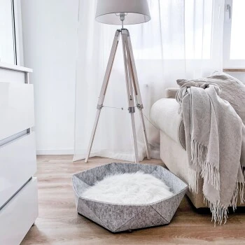 Canadian Cat Company Filz-Katzenkorb Zoey Hellgrau – Bild 8